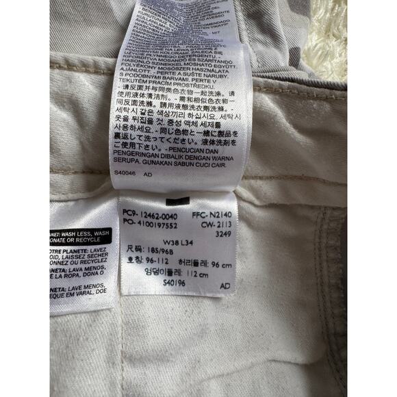 Levi's Mens Cargo Pants White Camo Military Utility White Tab Pockets Reinforced - Picture 8 of 9